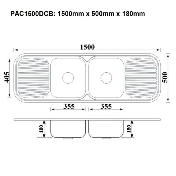Pacific 1500 - Inset Sink