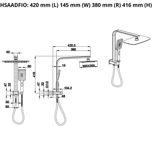 Fiona - Gun Metal Shower Combo Set