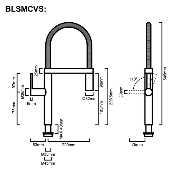 Blanco Culina - Brushed Chrome Veg Spray Sink Mixer