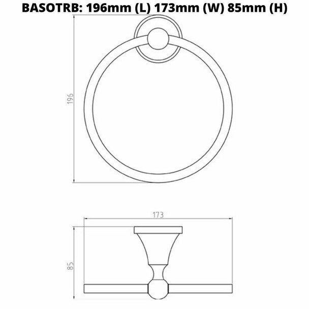 Sofia - Black Towel Ring