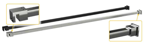 Square Support Bar for Frameless Return Panel 1200MM