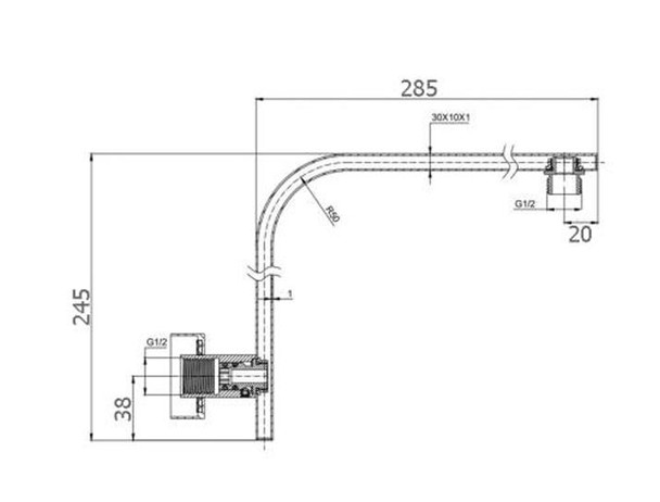 Quadro - Gun Metal Gooseneck Shower Arm