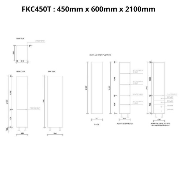 Tall Pantry Cabinet 450mm