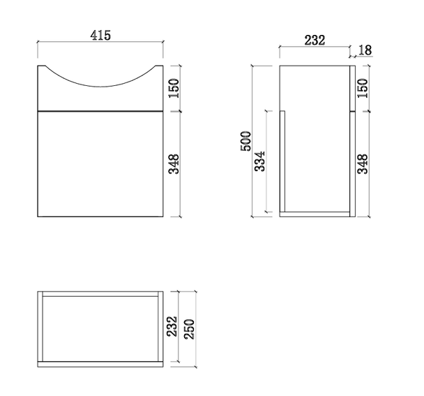 Helena - Powder Room Wall Hung Vanity 450 mm