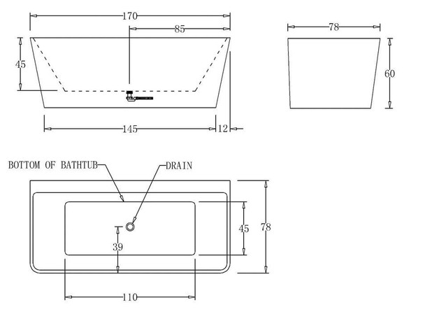 D-Bath - White Freestanding Bath 1700mm