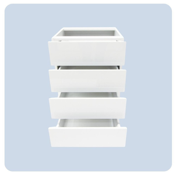 Base Cabinet 600mm with 4 Drawers in UV White