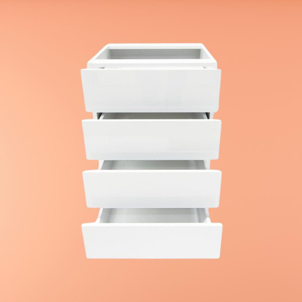 Base Cabinet 600mm with 4 Drawers in UV White