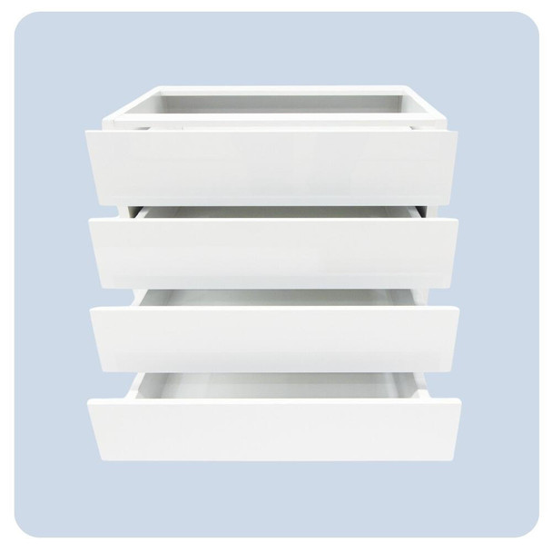 Base Cabinet 900mm with 4 Drawers in UV White