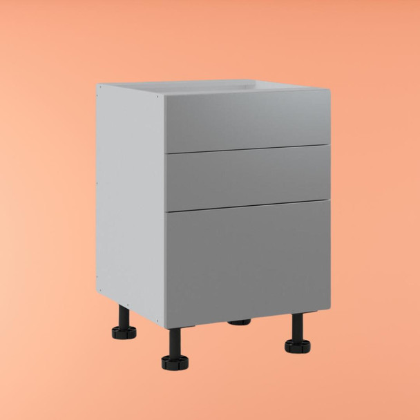 Base Cabinet 600mm with 3 Drawers in UV Light Grey