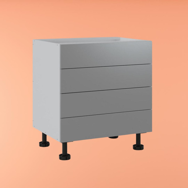 Base Cabinet 800mm with 4 Drawers in UV Light Grey