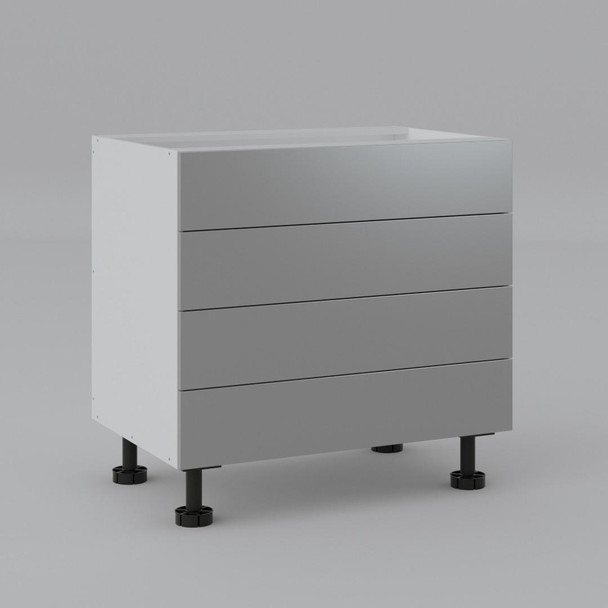 Base Cabinet 900mm with 4 Drawers in UV Light Grey