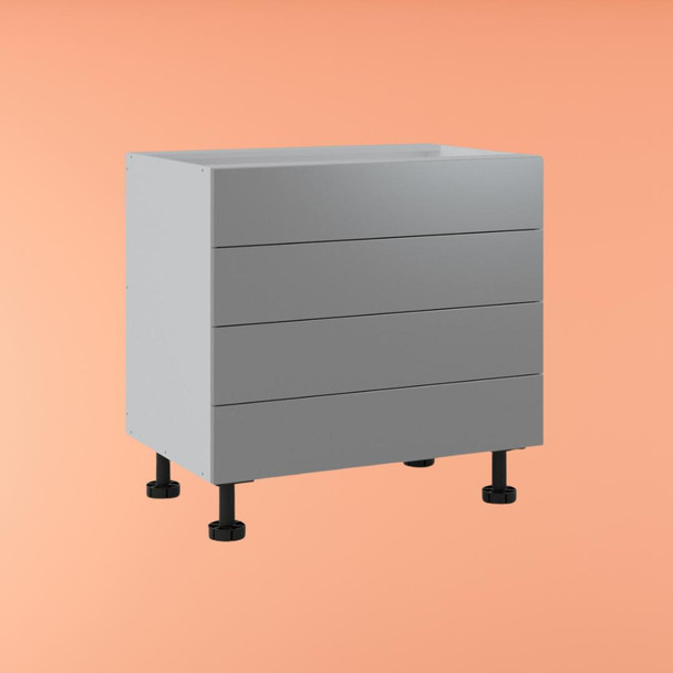 Base Cabinet 900mm with 4 Drawers in UV Light Grey