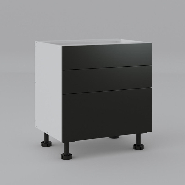 Base Cabinet 800mm with 3 Drawers in UV Dark Grey