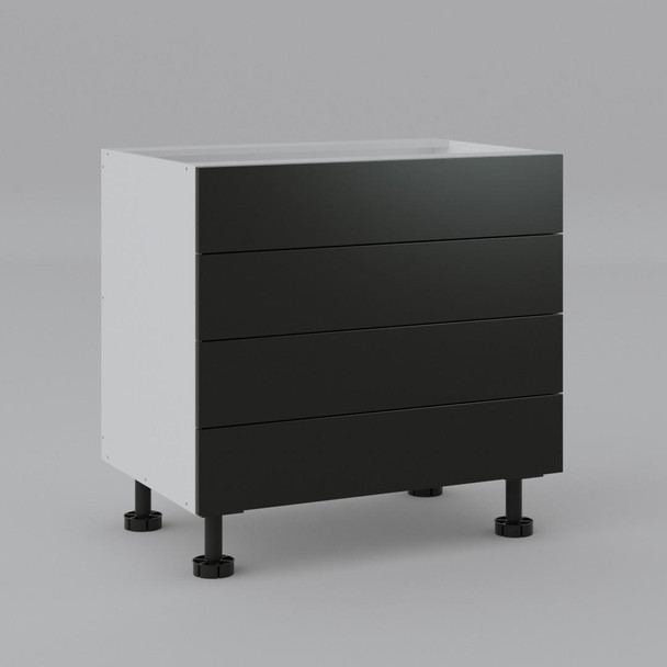 Base Cabinet 900mm with 4 Drawers in UV Dark Grey