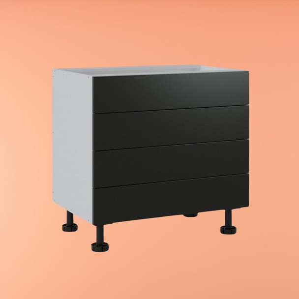 Base Cabinet 900mm with 4 Drawers in UV Dark Grey