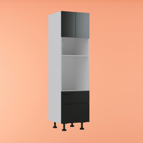 Tall Oven/Microwave Cabinet 600mm with 2 Doors and 2 Drawers in UV Dark Grey