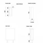 Base Cabinet 150mm with 1 Door in PU Satin