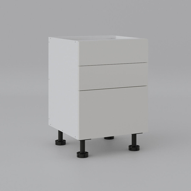 Base Cabinet 600mm with 3 Drawers in PU Satin