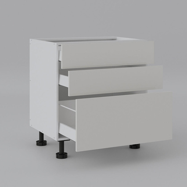 Base Cabinet 800mm with 3 Drawers in PU Satin