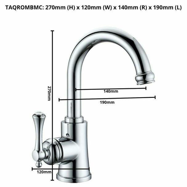 Roma - Black Gooseneck Basin Mixer