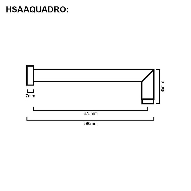 Quadro -  Black Shower Arm 400mm