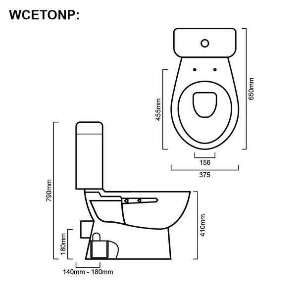 Eton - Close Coupled Toilet (P-Trap)