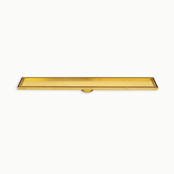 Brushed Gold Floor Channel With Tile Insert 600mm - 74mm Outlet