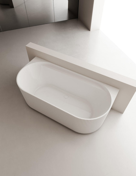 Fluted - White Freestanding Bath 1700mm