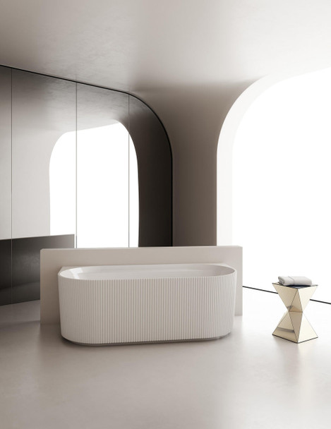 Fluted - White Freestanding Bath 1500mm