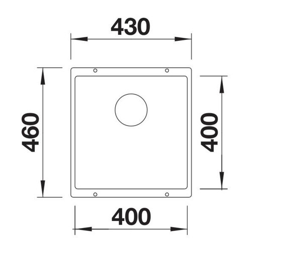 Blanco Rotan 400 - Black Granite Single Undermount Sink