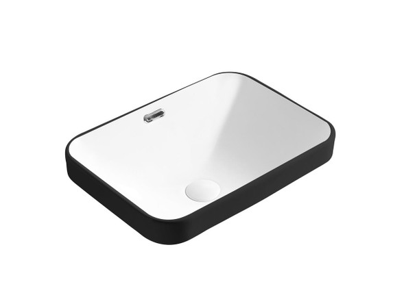 Carla 460 - Matte White & Black Inset Basin