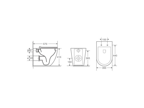 Paris - Rimless & Whirlpool Hygienic Glaze Back Inlet Floor Pan