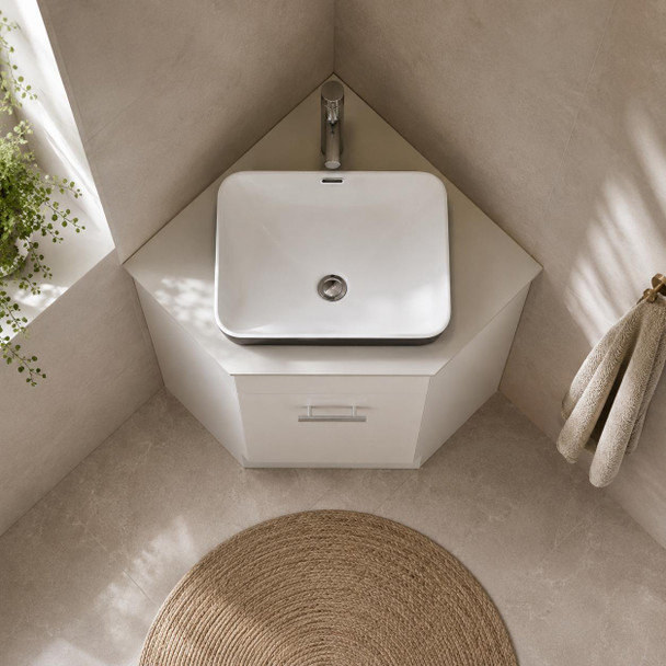 Classic - Porcelain Top & Corner Vanity 600 mm Includes Carla Basin 
