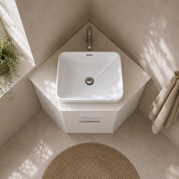 Classic - Porcelain Top & Corner Vanity 600 mm Includes Carla Basin 