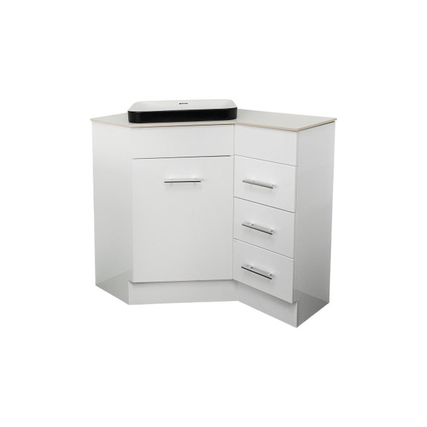 Classic - Porcelain Top & Corner Vanity 900 x 600mm Left Hand Bowl Includes Carla Basin 