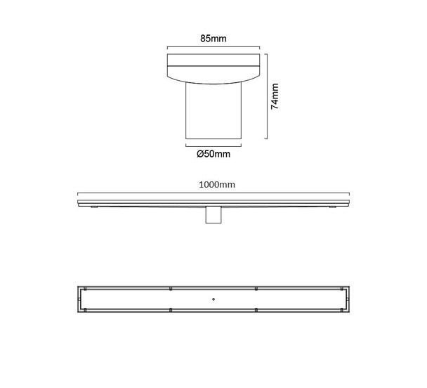 Floor Channel With Tile Insert 1000mm