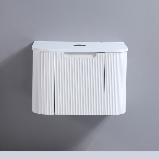 Roma - Fluted Vanity & Stone Top Wall Hung 600mm 