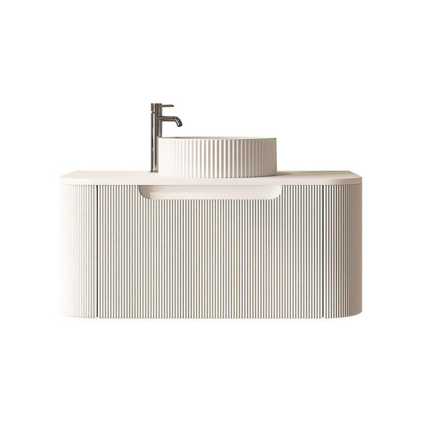 Roma White Fluted Wall Hung 750mm 