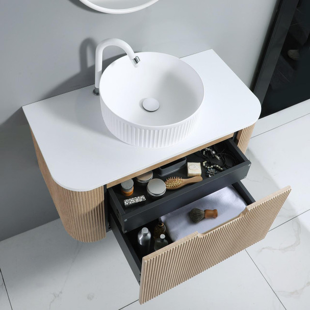 Roma - Fluted (Vanity ONLY) Wall Hung 900mm 