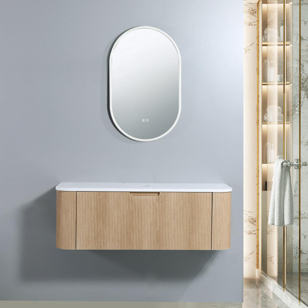 Roma - Fluted Vanity & Stone Top Wall Hung 1200mm 