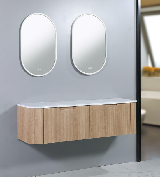 Roma Double Bowl - Fluted Vanity & Stone Top Wall Hung 1500mm 