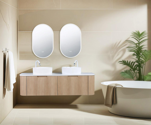 Roma Double Bowl - Fluted Vanity & Stone Top Wall Hung 1500mm 