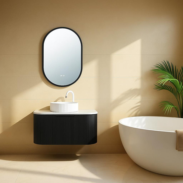 Roma - Fluted Vanity (Package) Wall Hung 900mm + Vanity Top  