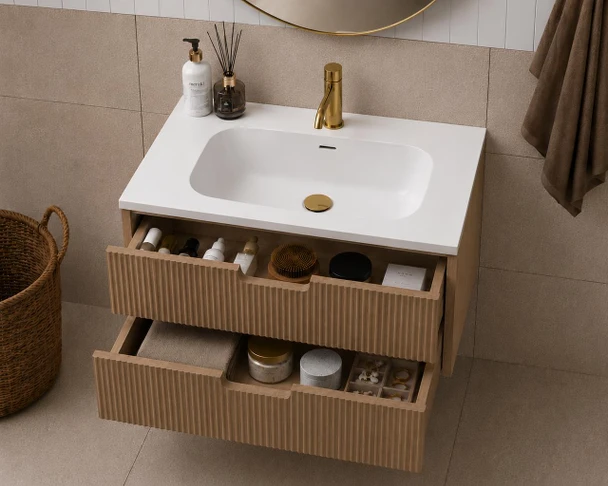 Ida Oak Wall Hung Vanity 600mm 