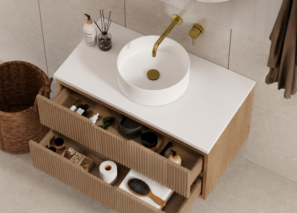 Ida Oak Wall Hung Vanity 900mm 