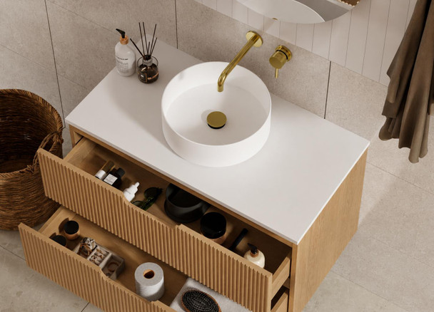 Ida Oak Wall Hung Vanity 900mm 