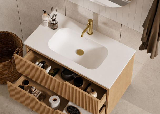 Ida Oak Wall Hung Vanity 900mm 