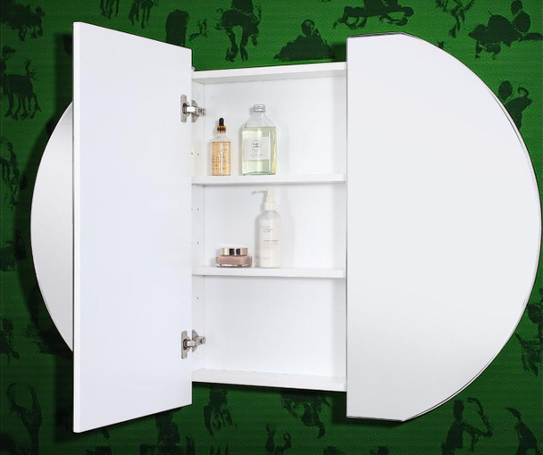 Milan Oval LED Mirror Cabinet with Triple Door – 1200mm  Milan Oval LED Mirror Cabinet with Triple Door – 1200mm