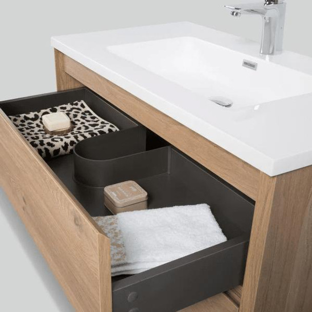 KOJONUP - Oak Wall Hung Vanity Cabinet  & Top Options 750mm KOJONUP - Oak Wall Hung Vanity Cabinet  & Top Options 750mm
