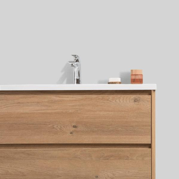 KOJONUP - Wall Hung Vanity Cabinet & Resin White Top 750mm 